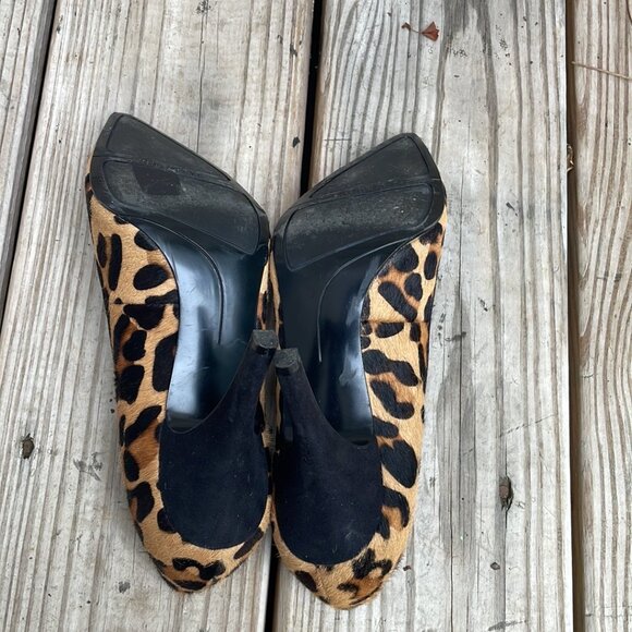 NINE WEST Madewell Cowhide Leopard Print Heels Size 4M - Picture 12 of 14